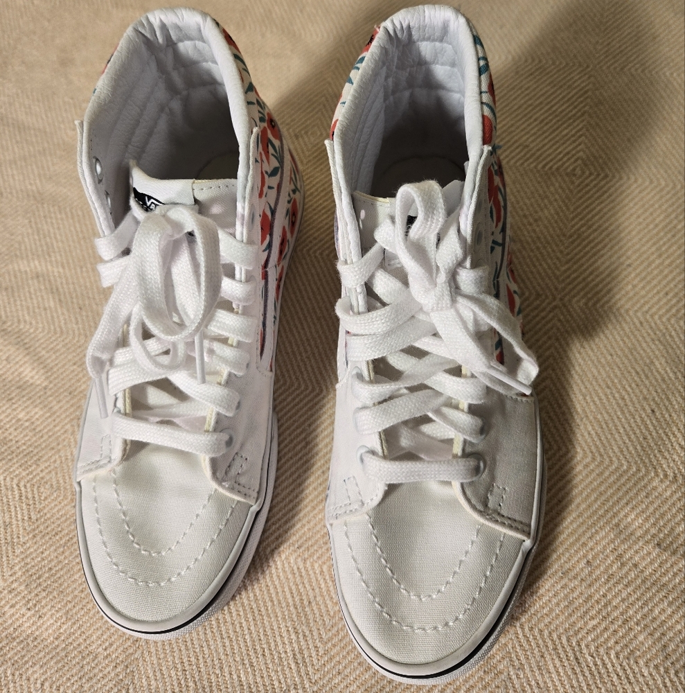 NWOB VANS Project X Flower SK8-Hi White Red Poppy Women's 5 Men's 3.5 Euro 34.5 - Picture 5 of 8